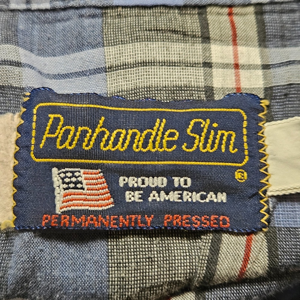 Vintage Panhandle Slim Pearl Snap Plaid Western Shirt Long Sleeve 17-36 Country - Picture 3 of 10